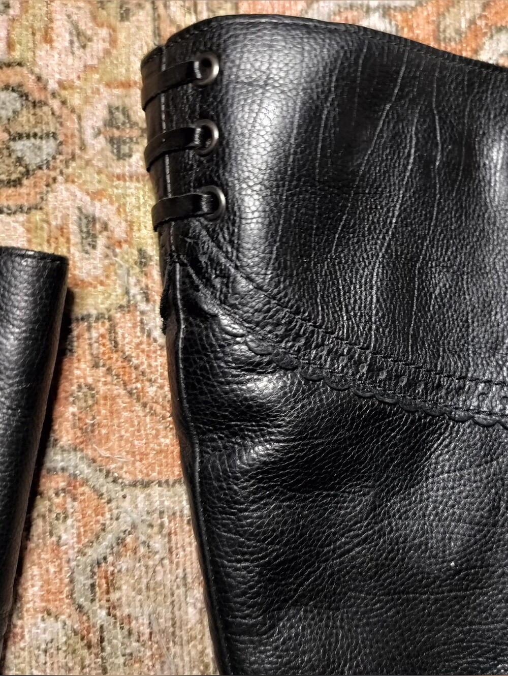 La Canadienne Black Mid-Calf Low Heel Waterproof Leather Victorian Boots - 10 - Picture 3 of 9